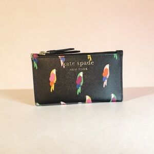 EUC Kate Spade ♠️ Sylvia Flock Party Small Slim Bilfold Wallet